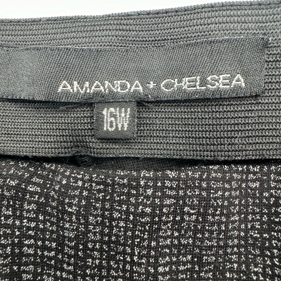 Amanda & Chelsea Black &‎ Gray Stretch Patterned  Straight Leg Trousers Sz 16W - Picture 7 of 10